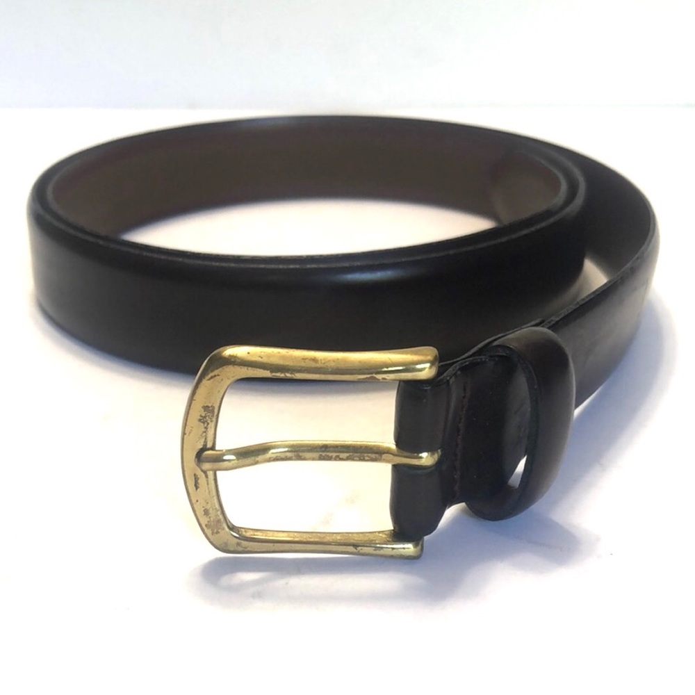 Men’s Brown Italian Leather & Brass Belt size 40